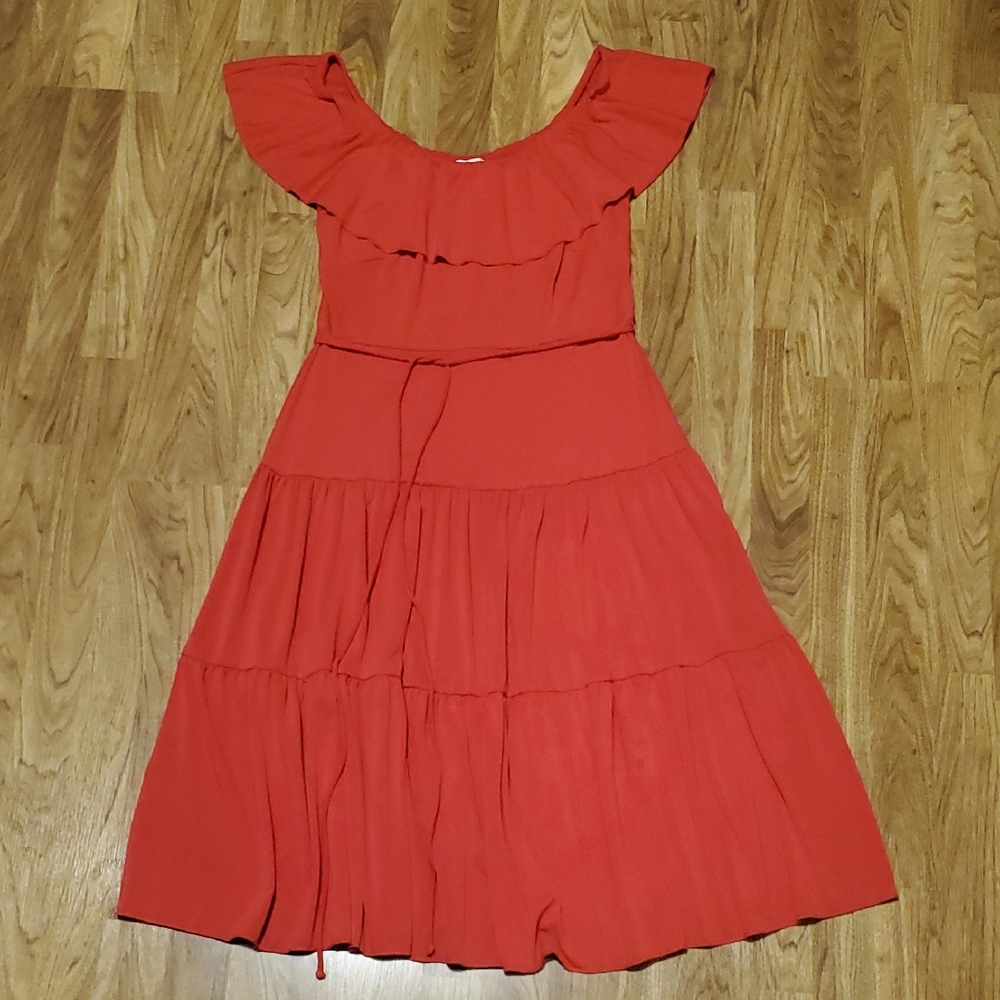 Westport Vibrant Red Midi Dress Womens Size 12